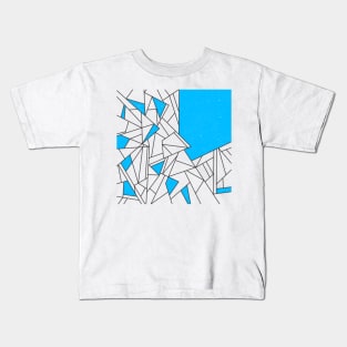 Black and blue geometric pattern Kids T-Shirt